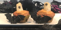 Photo de la Recette: Muffins à la Citrouille, aux Bananes et Pouding Caramel pour L'halloween
