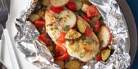 Photo de la Recette: Papillotes de Poulet et de Légumes Grillés à la Grecque