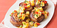 Photo de la Recette: Porc Enrobé de Bacon avec Salsa à la Mangue