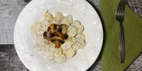 Photo de la Recette: Raviolis Crème de Champignons et Champignons Rôtis