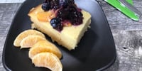 Photo de la Recette: Renversé aux Pêches et Bleuets