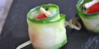 Photo de la Recette: Bouchées Apéritives : Roulés de Concombre au Chèvre