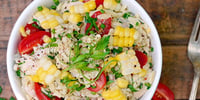 Photo de la Recette: SALADE D’ORZO AU POULET, TOMATES ET MAÏS
