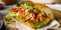 Photo de la Recette: Sandwich au Poulet Barbecue Coréen avec kimchi et Mayo Épicée
