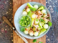 Photo de la Recette: Salade de Melon Vert au Jambon Cru