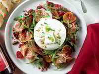 Photo de la Recette: Burrata aux Figues Rôties et Vinaigrette à la Framboise