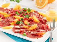 Photo de la Recette: Carpaccio de Filet de Veau de Grain Orange et Miel