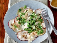 Photo de la Recette: Carpaccio de Pommes Marinées au Cidre, Sarrasin grillé et Fromage Oka