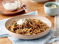 Photo de la Recette: Linguines, Sauce Bolognaise Végétalienne aux Champignons