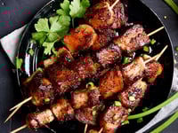 Photo de la Recette: Brochettes de Porc Glacées à l'Orange et au Miel