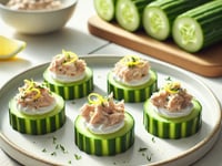 Photo de la Recette: Concombre Farci au Thon – Entrée Fraîcheur