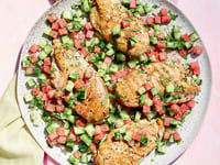 Photo de la Recette: Poitrines de Poulet Grillées, Salsa de Melon d’Eau