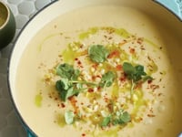 Photo de la Recette: Potage de Pommes de Terre et de Poireaux au Maïs