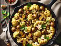 Photo de la Recette: Poêlée de Champignons à l'Ail et Chou-Fleur