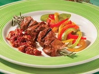 Photo de la Recette: Brochette d'agneau Mariné aux Tomates Séchées