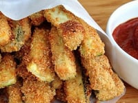 Photo de la Recette: Bâtonnets de Zuchinis Cuits au Four