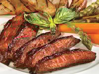 Photo de la Recette: Bifteck de Flanc avec Sauce Barbecue à l'ail Rôti
