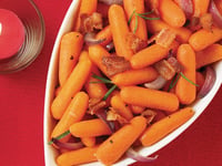 Photo de la Recette: Carottes Coupées à L’érable avec Bacon et Romarin