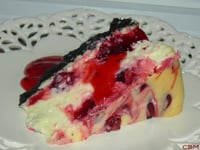 Photo de la Recette: Gâteau au Fromage et aux Spirales de Fraises