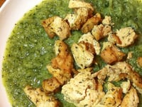 Photo de la Recette: La Purée de Courgettes et le Poulet Mariné aux Fines Herbes