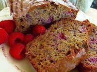 Photo de la Recette: Pain aux Bananes et aux Framboises