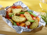 Photo de la Recette: PAPILLOTE DE LÉGUMES ET SAUMON GRILLÉ