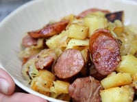 Photo de la Recette: Poêlée aux Pommes de Terre et Saucisse Fumée