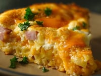 Photo de la Recette: Quiche De Macaroni Au Fromage Et Au Jambon