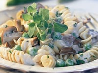 Photo de la Recette: ROTINIS AUX CHAMPIGNONS ET AUX PETITS POIS