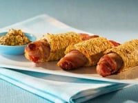 Photo de la Recette: Saucisses Enrobées de Pain et de Bacon