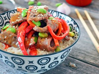 Photo de la Recette: Sauté de Boeuf aux Sésame et Légumes