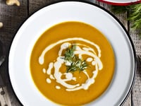 Photo de la Recette: SOUPE DE CAROTTE, CUMIN & CRÈME DE CAJOU