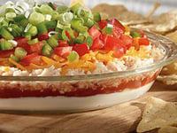 Photo de la Recette: Trempette au Poulet Nacho Étagée