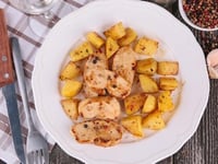 Photo de la Recette: Aiguillettes de Poulet et Pommes de Terre Sautées à L'ail