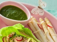 Photo de la Recette: Asperges Blanches en Vinaigrette de Crabe