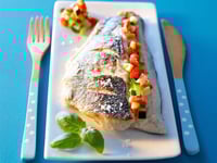 Photo de la Recette: Bar Grillé et Tartare de Petits Légumes