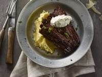 Photo de la Recette: BAVETTE DE BOEUF AU FROMAGE QUARK LIBERTÉ, À L’ÉCHALOTE ET AU PARMESAN