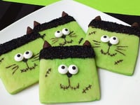 Photo de la Recette: Biscuits Frankenchat de l’Halloween