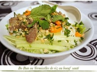 Photo de la Recette: Bo Bun (Vermicelles de riz au boeuf sauté) ou Bò Bún