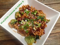 Photo de la Recette: Boeuf au Gingembre et Riz au Brocoli