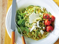 Photo de la Recette: Bol de Nouilles de Courgettes et Pesto Avocat, Coriandre et Pistaches