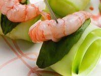 Photo de la Recette: Bouchées de Gambas au Concombre