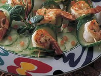 Photo de la Recette: Bouchées Grillées de Crevettes et Concombre