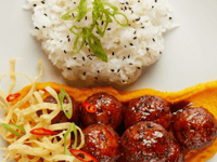 Photo de la Recette: Boulettes de Dindon Laquées