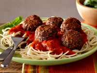 Photo de la Recette: Boulettes Végé à L’ail et au Parmesan sur Spaghetti