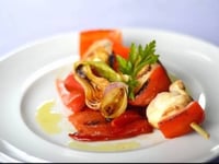 Photo de la Recette: Brochette de Lotte et Poivron Rouge