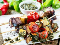 Photo de la Recette: Brochettes de Boeuf Mariné au Pesto
