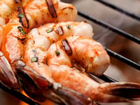 Photo de la Recette: BROCHETTES DE CREVETTES À LA MANGUE