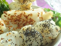 Photo de la Recette: Brochettes de Lotte et Basilic Frit