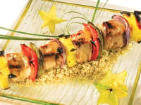 Photo de la Recette: Brochettes de Porc aux Fruits Exotiques